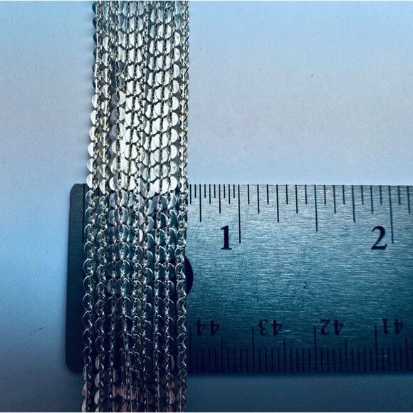 Milor Italy 925 Sterling Silver Ten Strand Circle Link Chain Statement Bracelet - Picture 9 of 14